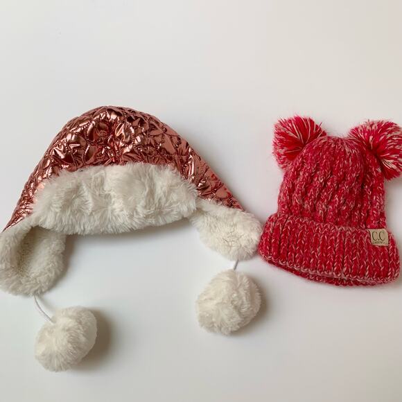 C.C Exclusive and Capelli Pink Girls Toddler hat bundle 2 Hats Set - Picture 1 of 8